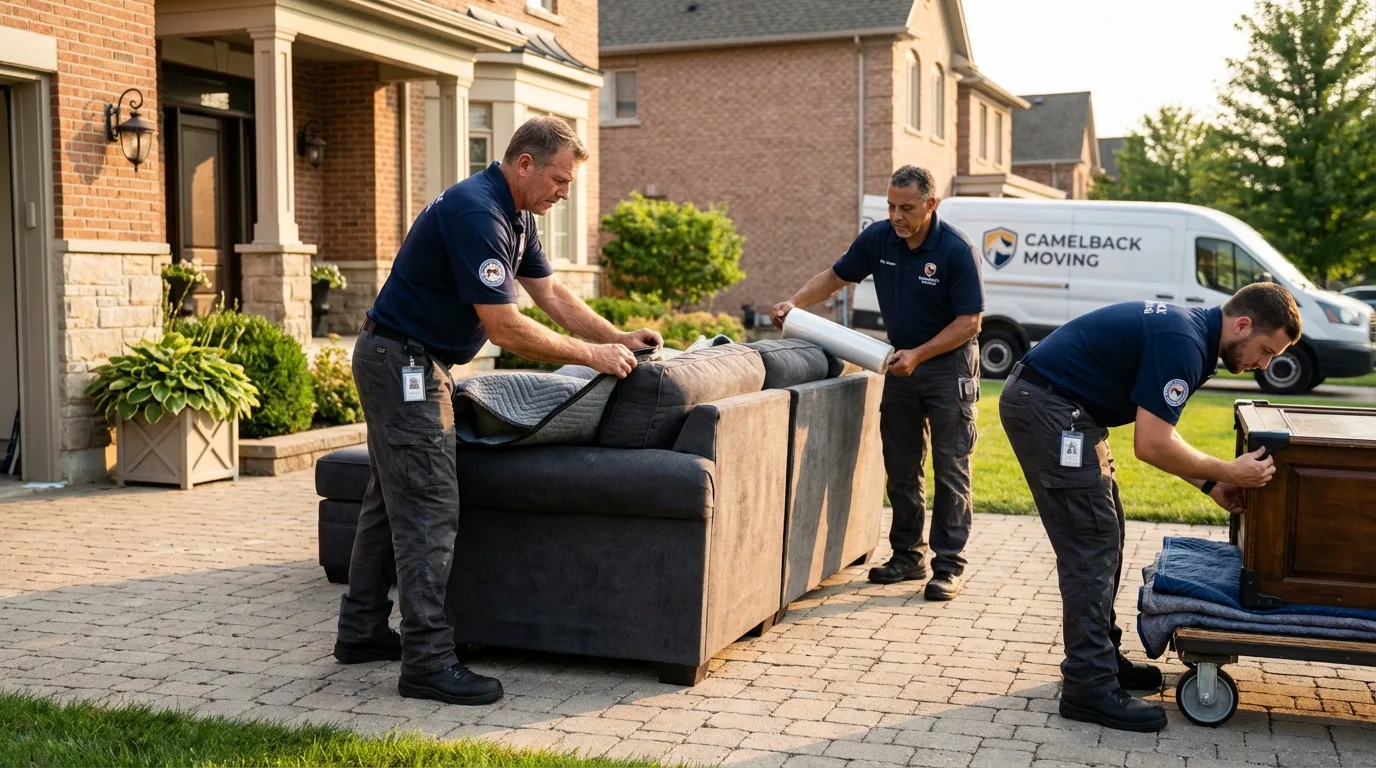 Large estate moving crew wrapping furniture in Waynesboro, PA