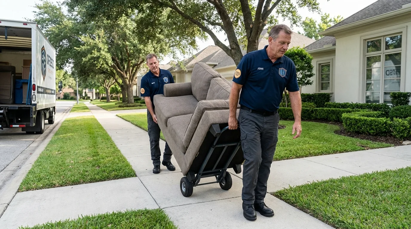 Local residential moving crew loading furniture in Waynesboro, PA