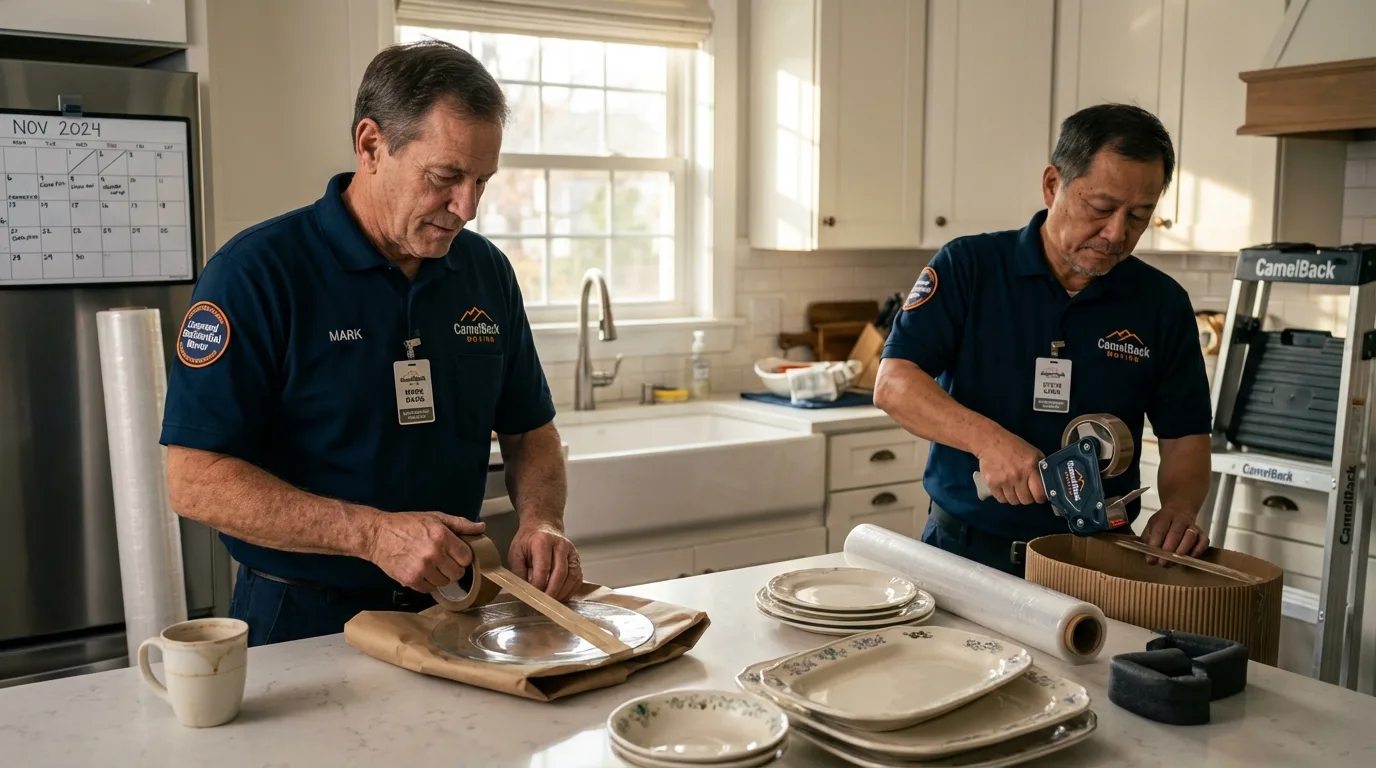 Professional crew packing kitchen dishware in Waynesboro, PA